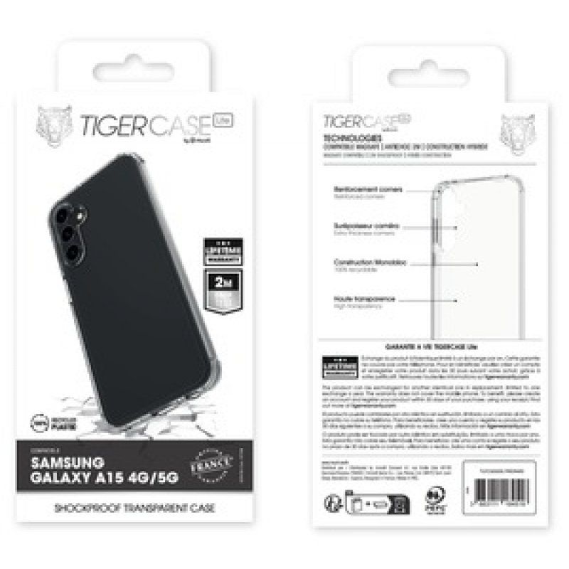 TIGER CASE LITE FRANCE COQUE TRANSPARENTE 2M SAMSUNG GALAXY A15 4G/5G