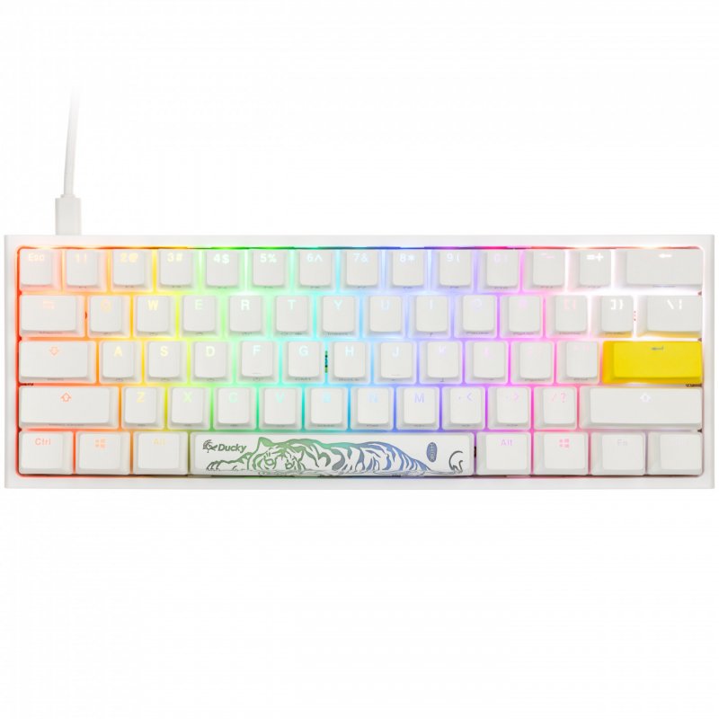 Ducky One 2 Pro Mini White Edition Gaming Tastatur, RGB LED - Cherry Red (US)