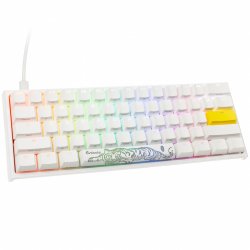 Ducky One 2 Pro Mini White Edition Gaming Tastatur, RGB LED - Cherry Silent Red (US)