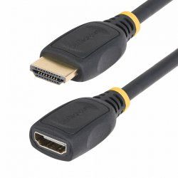StarTech.com 18in (0.5m) HDMI 2.0 Extension Cable, High Speed HDMI Port Saver Cable, 4K 60Hz, HDMI Male to Female