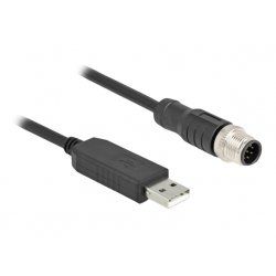 M12 Serielles Anschlusskabel mit FTDI Chipsatz (schwarz, 1,8 Meter)