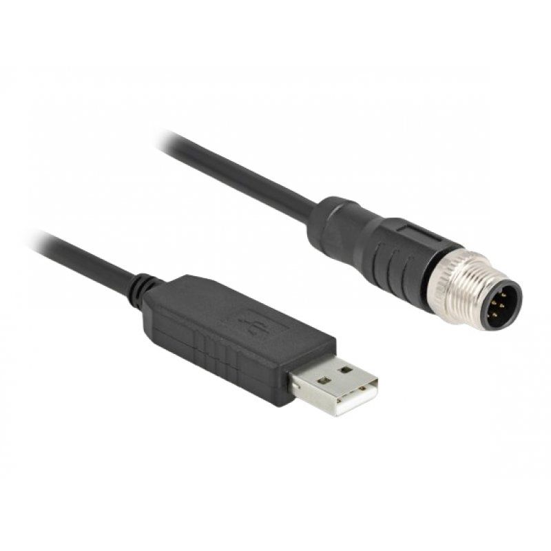 DeLOCK 64257 câble de capteur et d'actionneur 1,8 m M12 USB 2.0 Type-A Noir