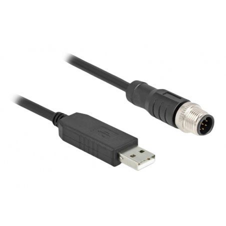 DeLOCK 64257 câble de capteur et d'actionneur 1,8 m M12 USB 2.0 Type-A Noir