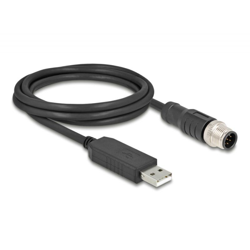 DeLOCK 64257 câble de capteur et d'actionneur 1,8 m M12 USB 2.0 Type-A Noir