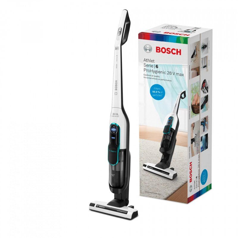Bosch Serie 6 BCH86HYG1 aspirateur balai et balai électrique Batterie Sec Sans sac 0,9 L Noir, Blanc