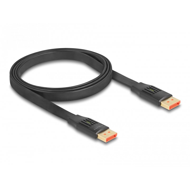 DisplayPort Flachbandkabel 8K 60Hz (schwarz, 1 Meter)