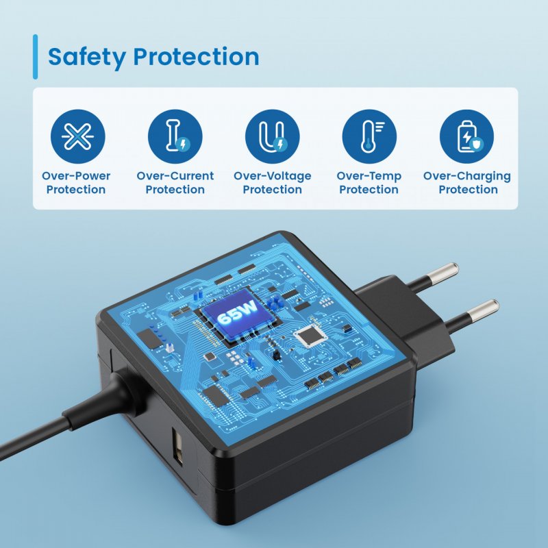 CARGADOR DISPOSITIVO MOVIL EWENT USB C 65W (ADICIONAL USB A)