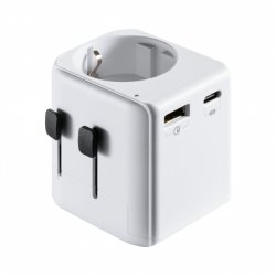 Ewent EW1472 adaptateur prise d'alimentation Universel Blanc