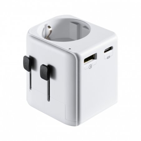 Ewent EW1472 adaptateur prise d'alimentation Universel Blanc