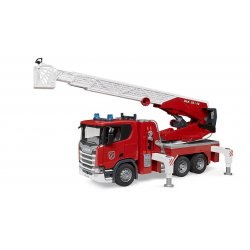 Scania Super 560R Feuerwehr mit Drehleiter, Wasserpumpe, Light & Sound