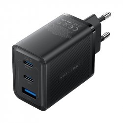 Wall charger, Vention, FERB0-EU, 2xUSB-C, USB- A, 65W/65W/30W, GaN (black)