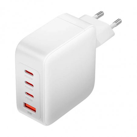 Wall charger, Vention, FEIW0-EU, 3xUSB-C, USB- A, 140W/140W/30W/18W, GaN (white)