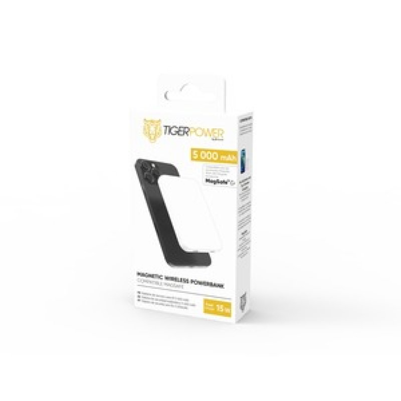 TIGER POWER POWERBANK INDUCTION 5000MAH MAGSAFE BLANC