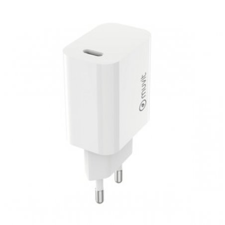 CHARGEUR SECTEUR 20W USB-C PLASTIQUE RECYCLE BLANC