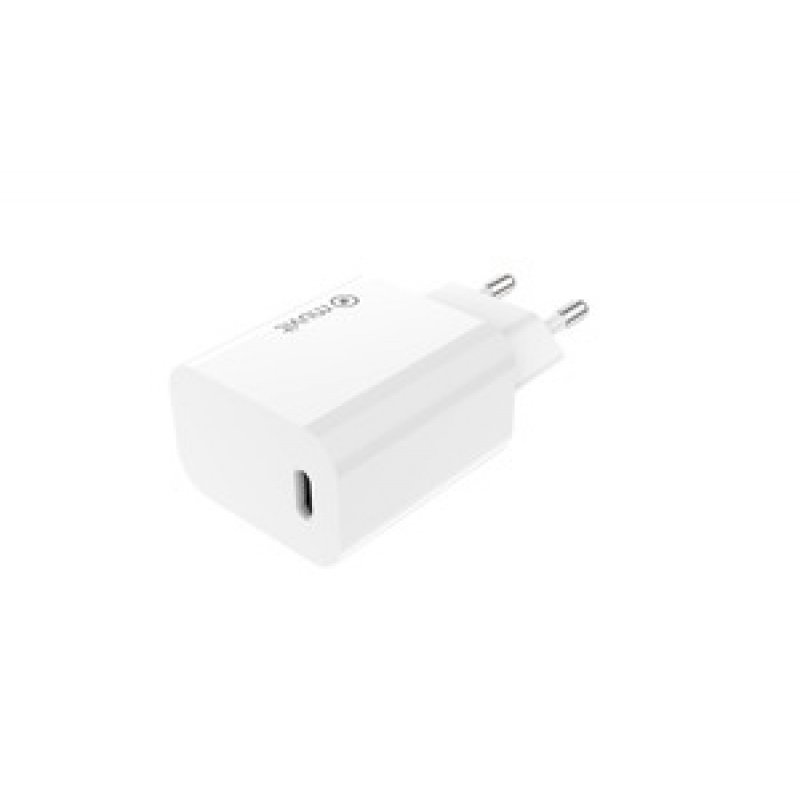 CHARGEUR SECTEUR 20W USB-C PLASTIQUE RECYCLE BLANC