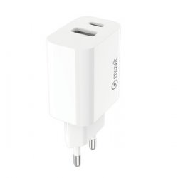 CHARGEUR SECTEUR 20W USB-C 18W USB-A RECYCLE BLANC