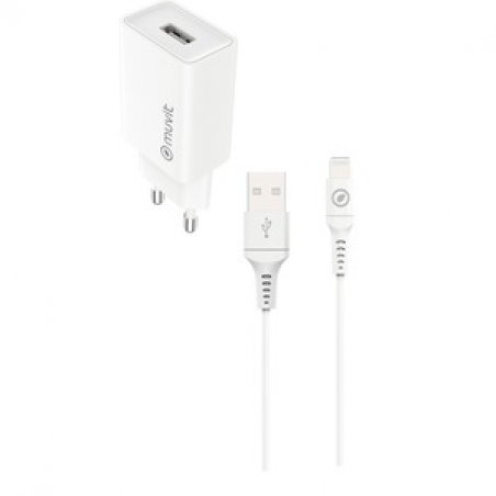 PACK CHARGEUR SECTEUR 12W CABLE LIGHTNING BLANC