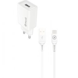 PACK CHARGEUR SECTEUR 12W CABLE USB-C BLANC