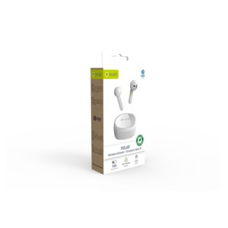 EARBUDS BLUETOOTH POLAR PLASTIQUE RECYCLE BLANC