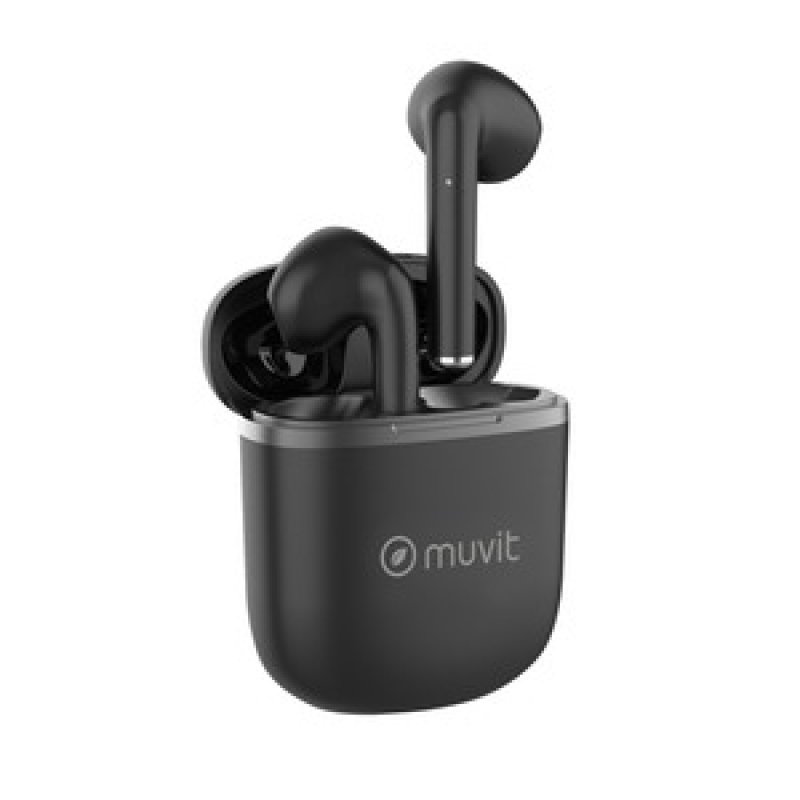 EARBUDS BLUETOOTH PURE PLASTIQUE RECYCLE NOIR