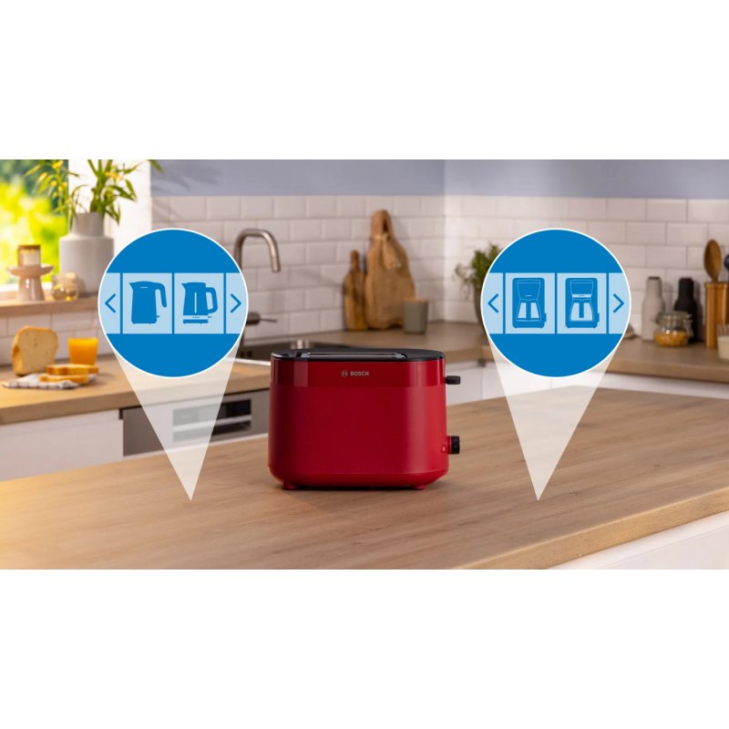 Kompakt-Toaster MyMoment TAT2M124 (rot, 950 Watt, für 2 Scheiben Toast)