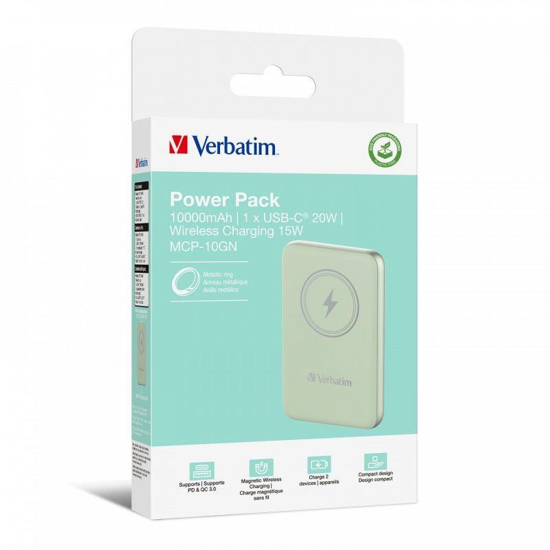 VERBATIM POWER BANK 10000 VERT