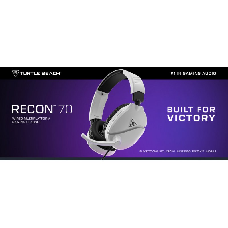 Turtle Beach Casque gaming multiplateforme Recon 70 - PS5, PS4, PC, Switch, et appareils mobiles avec prise 3,5 mm -