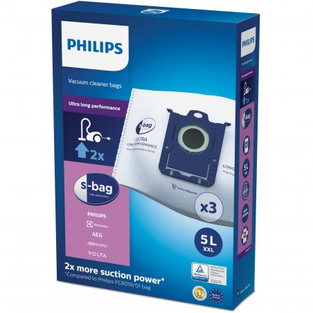 Philips s-bag Sacs pour aspirateur, 3 sacs