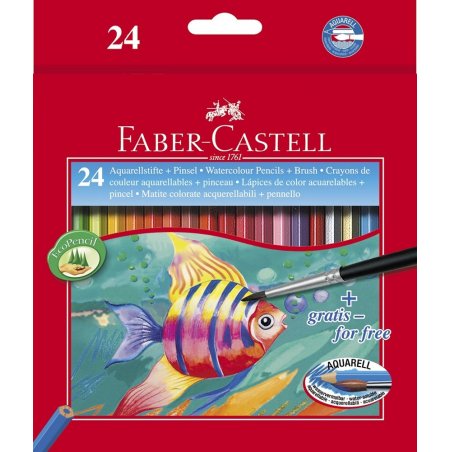 Faber-Castell - Watercolour pencil brush box (24 pcs) (114425)