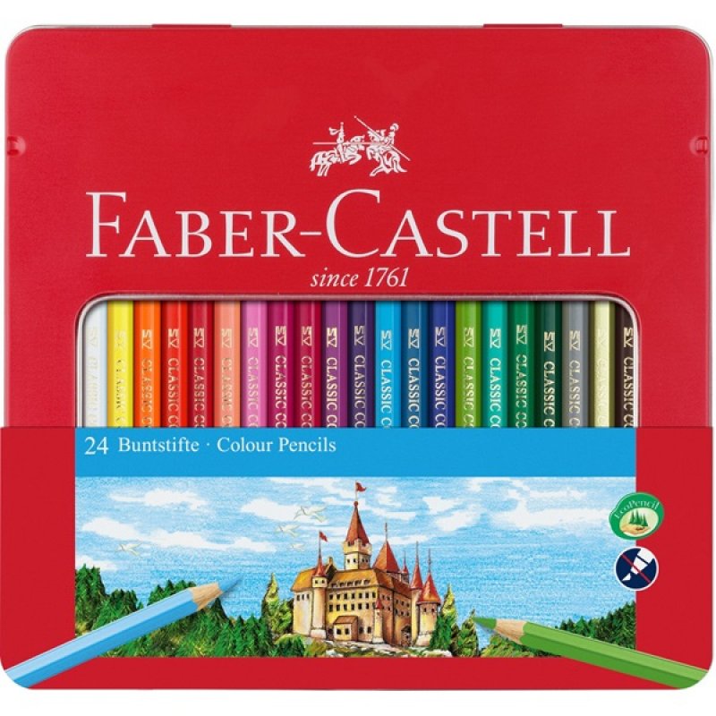 Faber-Castell 115824 colour pencil Beige, Black, Blue, Gold, Green, Ivory, Lilac, Magenta, Orange, Pink, Violet, White,