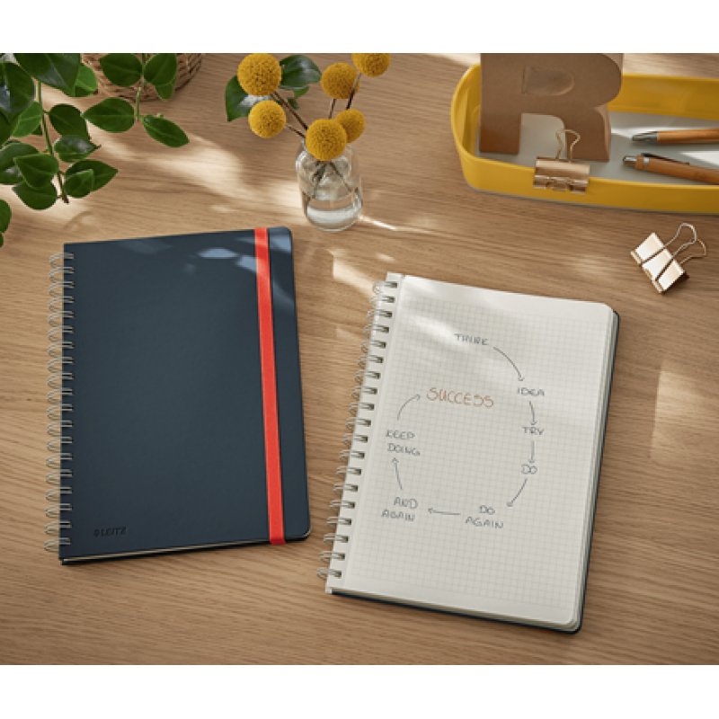 Leitz - Cosy Notebook Spiral Ridge Large Grey - Squared