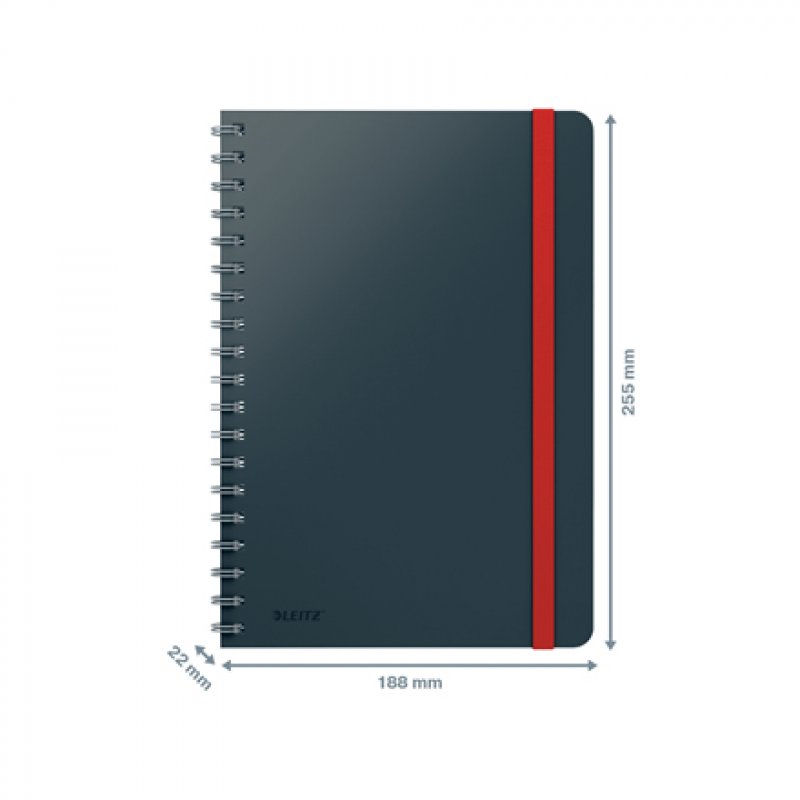 Leitz - Cosy Notebook Spiral Ridge Large Grey - Ruled