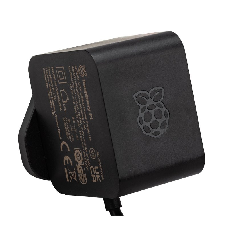 Raspberry Pi 5 Offizielles Netzteil USB-C 27W Black