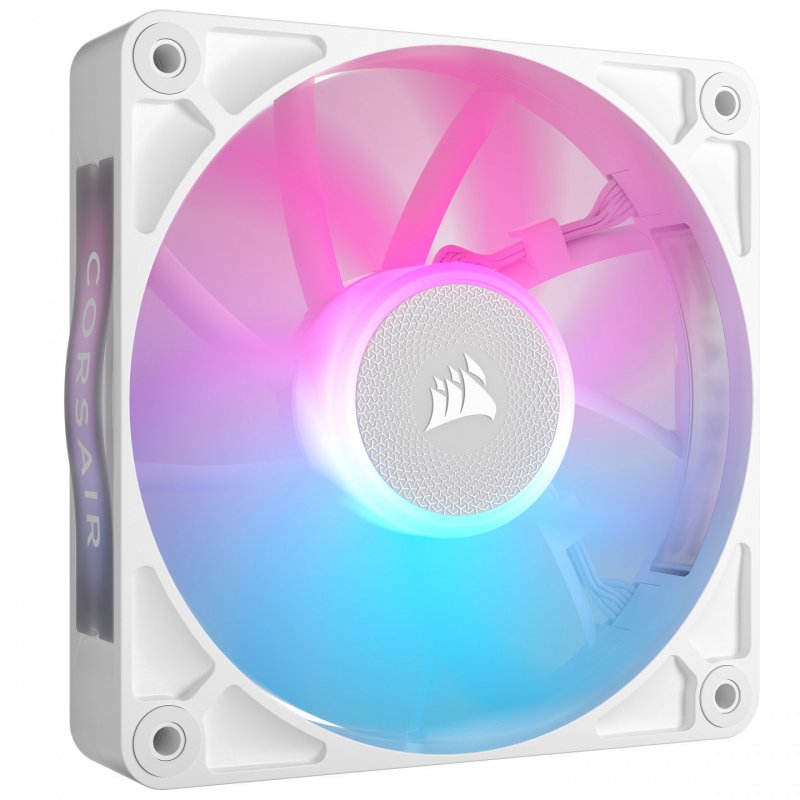 Corsair iCUE LINK RX120 RGB 12cm PWM Case Fan, 8 ARGB LEDs, Magnetic Dome Bearing, 2100 RPM, White, Single Fan