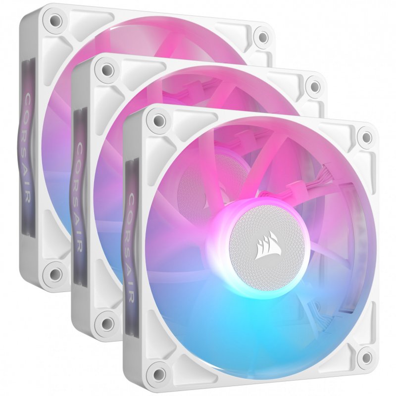 Corsair iCUE LINK RX120 RGB 12cm PWM Case Fans x3, 8 ARGB LEDs, Magnetic Dome Bearing, 2100 RPM, iCUE LINK Hub