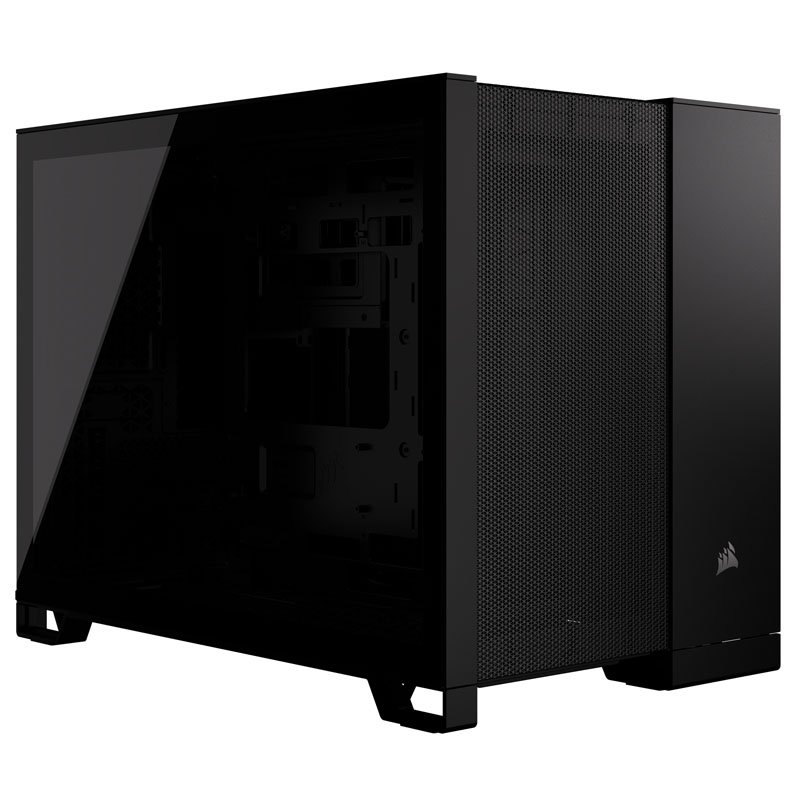 Corsair 2500D Airflow Dual Chamber Gaming Case w/ Glass Window, Micro ATX, No Fans Inc., Fully Mesh Panelling, USB-C,
