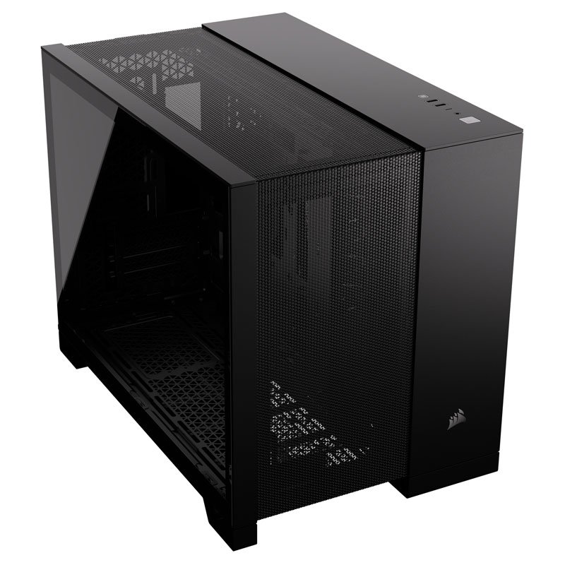 Corsair 2500D Airflow Dual Chamber Gaming Case w/ Glass Window, Micro ATX, No Fans Inc., Fully Mesh Panelling, USB-C,