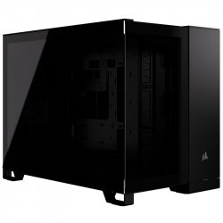 Corsair 2500X Airflow Dual Chamber Gaming Case w/ Glass Side & Front, Micro ATX, No Fans Inc., Mesh Panels, USB-C, Black