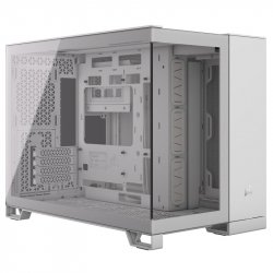 Corsair 2500X Airflow Dual Chamber Gaming Case w/ Glass Side & Front, Micro ATX, No Fans Inc., Mesh Panels, USB-C, White