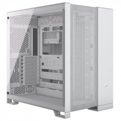 Corsair 6500D Airflow Dual Chamber Gaming Case w/ Glass Window, ATX, No Fans Inc., Fully Mesh Panelling, USB-C, White