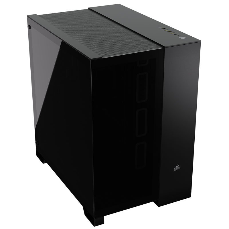 Corsair 6500X Dual Chamber Gaming Case w/ Glass Side & Front, ATX, No Fans Inc., Mesh Panels, USB-C, Black