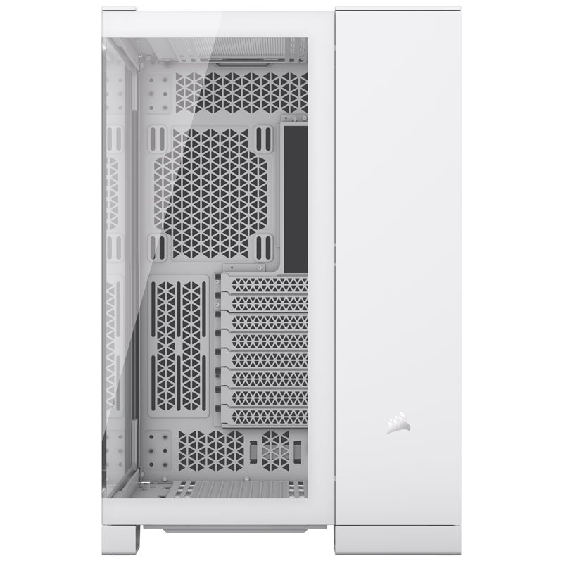 Corsair 6500X Dual Chamber Gaming Case w/ Glass Side & Front, ATX, No Fans Inc., Mesh Panels, USB-C, White