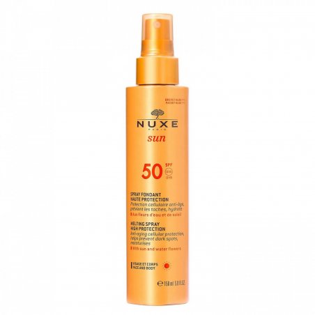 NUXE Sun Melting Spray SPF50 Lait de protection solaire Visage et corps 50 Adultes