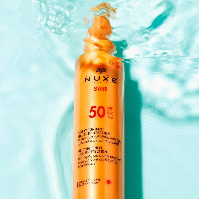 NUXE Sun Melting Spray SPF50 Lait de protection solaire Visage et corps 50 Adultes
