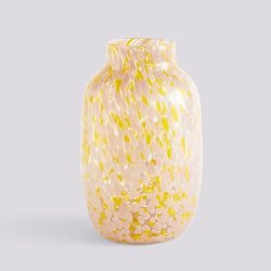 HAY - Splash Vase Round L - Light Pink and yellow (541360)