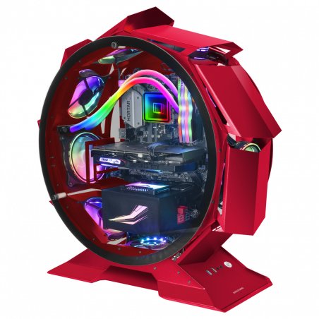 Boitier Mini Tour Micro ATX Mars Gaming MC-Orb avec panneaux vitrés (Rouge)