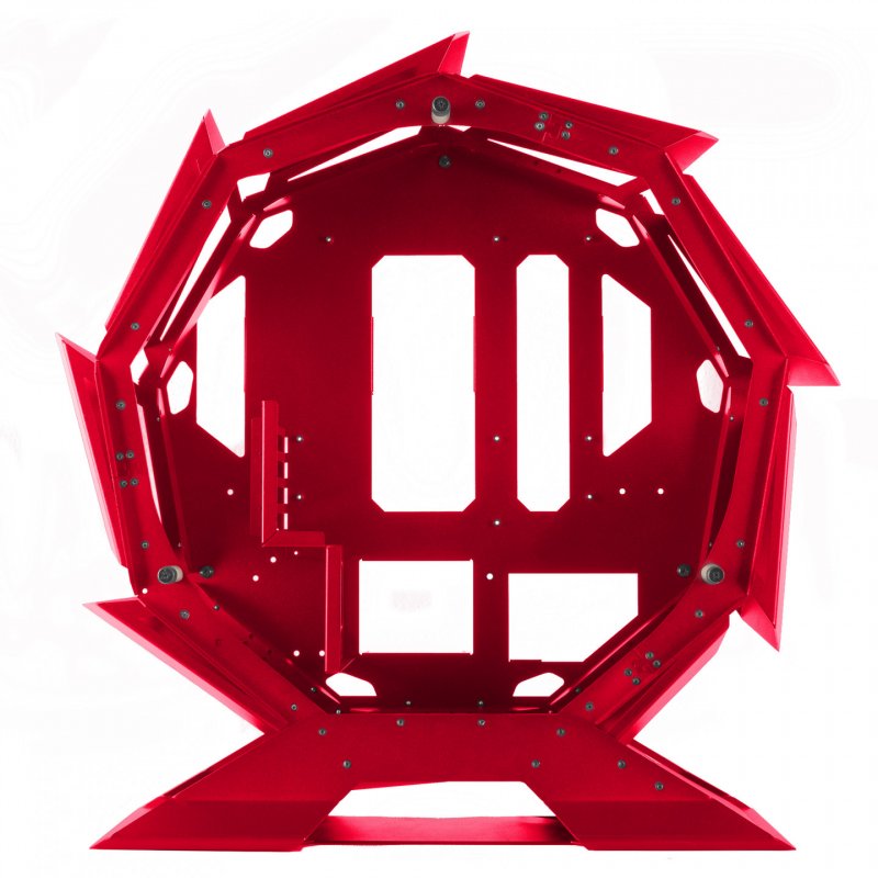 Mars Gaming MCORB Red Micro-ATX XL Gaming PC Case Custom Circular Design Double Tempered Glass