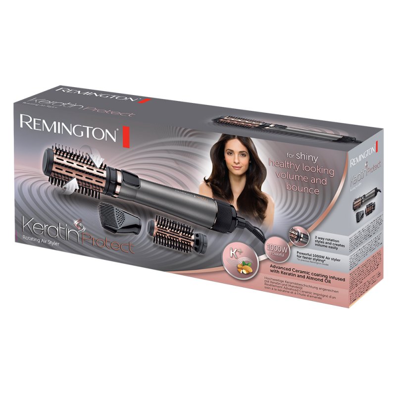 Remington AS8810 hair styling tool Hot air brush Steam Silver Black Gold 1000 W 3 m