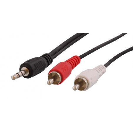 Cable audio T'nB Jack 3,5mm vers 2x RCA 1,2m (Noir)