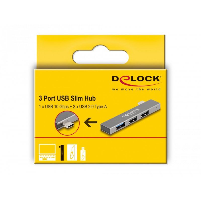 DeLOCK 64274 station d'accueil USB 3.2 Gen 2 (3.1 Gen 2) Type-C Gris